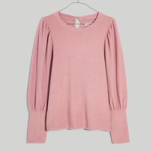 Madewell dusty purple/pink puff sleeve top